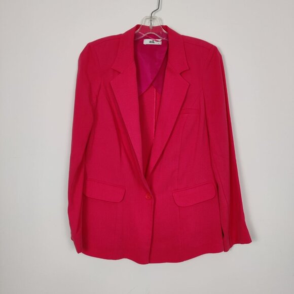 ADL Women's Single Button Blazer Jacket in Hot Pink Size Medium Barbiecore - Picture 1 of 8